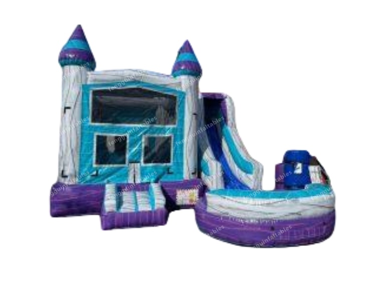 Purple & Grey Marble Inflatable Combo
